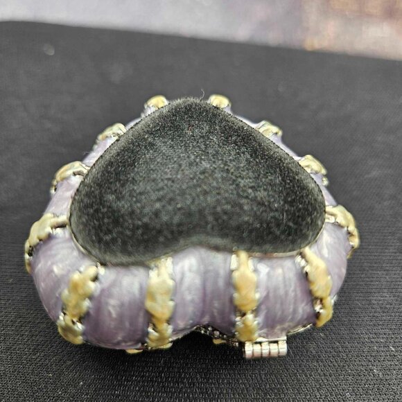 Vintage-Inspired Heart Trinket Box – Rhinestone Keepsake Jewelry Holder - Picture 2 of 3